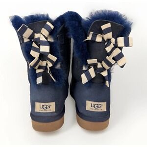 UGG Bailey Bow Blue Striped Boots Women's Size 7 #1015117 – One Bow Torn